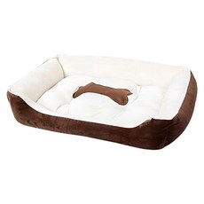 萌貝貝 四季通用 超柔軟加厚寵物床, 米色, 1個