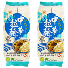 承昌食品 中華拉麵 全素, 非油炸 蒸煮乾燥 快煮3分鐘, 280g, 2包