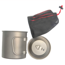 Keith Titanium 鎧斯 鈦摺疊單層杯 附杯蓋 550ml Ti3206, 鈦色, 1組