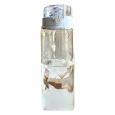 LUDAVI 鑽石水瓶 經典款 700ml - 濾杯&榨果器 隱藏式提把設計 台灣製造, 白透明閃金色, 1個