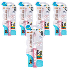 喜多 易握兒童牙刷, 6-12歲, 銀離子抗菌刷毛, 粉, 1支, 5支