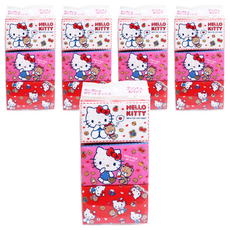 HAYASHI Hello Kitty 印花面紙 迷你型6包組, 超細柔雙面印花, 可在馬桶中分解, 6包, 5袋