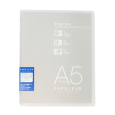 KyOKUTO 薄型3用資料夾 A5尺寸 +5索引隔板, 透明, 1本