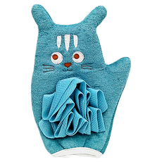 JAR嚴選 兒童加厚雙層沐浴組 寶貝洗澡好幫手, 藍色, 1組