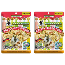 Pet Village 魔法村 鼠兔用綜合熱狗堡磨牙餅 蔬果風味 天然蔬菜穀物玉米製成 多種磨牙造型 豐富纖維質, 2包