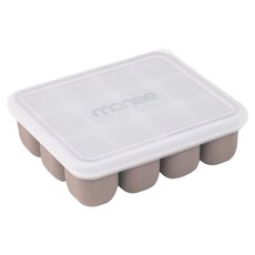 monee 100%白金矽膠 副食品分裝盒 148 x 128 x 43mm 12格, 可可色, 360ml, 1個