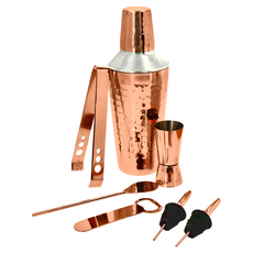 Bar Craft 錘紋雪克杯 + 調酒工具組, 700ml雪克杯容量, 16/1不鏽鋼, 玫瑰金, 1組