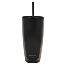 LocknLock 樂扣樂扣 簡約雙層輕量大容量吸管杯, 750ml, 1個, 尊爵黑色