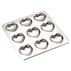 Cakeland 9連不鏽鋼心型蛋糕模, 25.2 x 24.6 x 13cm, 1個