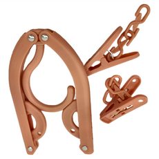 Wild Peak 野峰 折疊衣架 附曬衣繩 10個, 1組, 卡其色