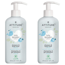 ATTITUDE 艾特優 嬰幼兒2合1洗髮沐浴露 473mL, 2瓶