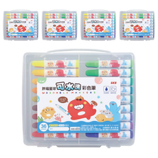 SKB文明 胖福星球可水洗彩色筆 36色套裝, CW-260, 5盒