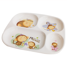 Sanpuli 山蒲利 跳跳猴卡通四格方盤 M-101, 耐溫-20°C~+120°C, 1個