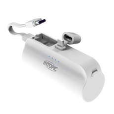 INTOPIC 廣鼎 迷你口袋式行動電源 PW-507L 雙向10.5W充電, 白色