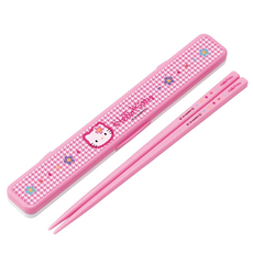 Skater 塑膠筷子 18cm, Hello Kitty, 筷子 + 盒子, 1個