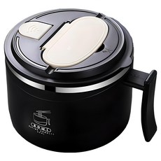 折疊餐具泡麵碗, 1300ml大容量, 內置餐具盒, 304不鏽鋼, 顏色隨機, 1個