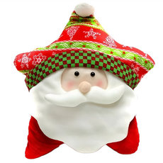 摩達客 超萌五角星抱枕靠枕, 聖誕老公公, 33cm x 35cm x 10cm