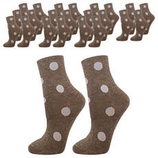 B.V.D. 女款 1/2圓點直角襪 Set 12雙 62%棉