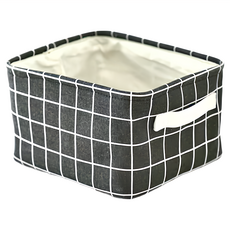 棉麻收納籃 Set 6個 NS.G054 每個重量74g, 黑格, 1組