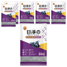 甘淨 超低粉塵凝結貓砂, 無香味, 6kg, 6包