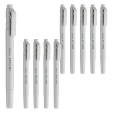 Pentel 飛龍文具 Fitline 粉彩色雙頭螢光筆 (水性), 粉彩灰, 10支