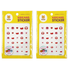APRIL 兒童美甲貼紙, 3歲以上兒童適用, 無需工具黏貼, 培養創作力, 2包