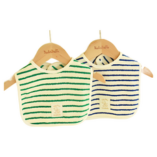 마롤로뜨 유아용 스트라이프 테리 턱받이, 그린, 1개입, 1개