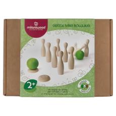 Milaniwood 迷你保齡球套裝 木質 適合3歲以上兒童, 1盒