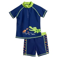 Playshoes 抗UV防曬短袖兩件組兒童泳裝