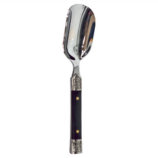 黑檀圖騰茶勺，黑檀木+不鏽鋼材質，17.2cm長，3.5cm寬, T12-1, 1個