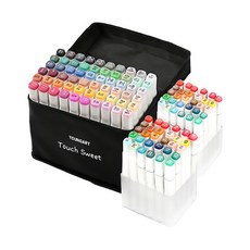 YOUNG ART Touch Sweet 雙頭麥克筆 60色 (附布質收納套+PP筆筒), 1組