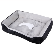 FANCY LIFE 小骨頭寵物窩 高回彈PP棉 防滑乳膠顆粒, 灰色, 1個