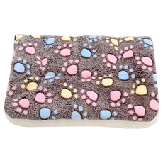 QIDINA 奇蒂可 加厚法蘭絨保暖軟軟寵物墊, 1個, 繽紛腳印