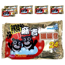 熊麻吉 暖暖包 10片裝，持續發熱24小時，平均溫度53度，最高溫度60度，台灣製造, 6包