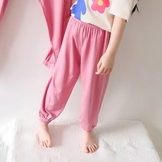 愛北鼻 莫代爾涼感防蚊褲 粉色 140 兒童涼感透氣 彈性舒適, 140碼, 1件