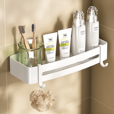 包覆四方籃 太空鋁材質 無痕貼片固定, 白色, 1個