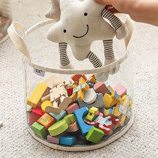 美得像專櫃 透明玩具收納袋/桶 大, 1個, 透明色