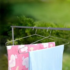 超大衣架 70cm x 5mm 不銹鋼 加粗耐用 晾曬棉被床單, 銀色, 2個