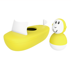 MATCHSTICK Monkey 漂漂小遊艇洗澡玩具 - 黃力猴/櫻花猴/蘋果猴/藍懶猴, 1盒