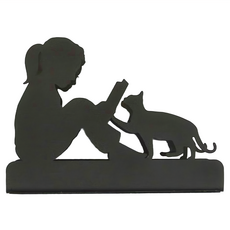 OPUS 東齊金工 歐式鐵藝閱讀女孩信件架 LE-gr14(B) 11.5 x 3.8 x 9cm, 經典黑, 1個