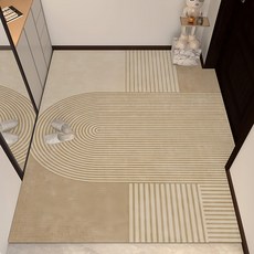 bebehome 奶油風防滑玄關地墊, 水野 奶油色, 1個