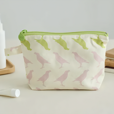 in Blooom 印花樂 拉鏈梯形收納包 棉製, 24 x 16 x 7cm, 台灣八哥5號 + 春櫻色