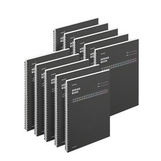 Motemote 厚款線圈筆記本 方格, 10本, 黑馬色