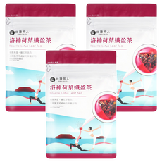 台灣茶人 洛神荷葉纖盈茶 Set, 養顏美容 纖紅好氣色, 微酸纖滋味, 冷熱皆宜, 3.3g, 10入, 3袋