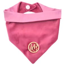HAPPY GO PUPPY 寵物領巾，澳洲手工製作，100%棉麻材質，多種尺寸可選, XL, 絨絨粉, 1個