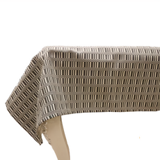 J&N 幾何尼可桌巾 基礎抗汙處理 格紋設計, 115 x 180cm, 1條, 幾何 棕色