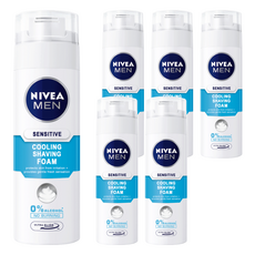 NIVEA 妮維雅 男士 極淨酷涼刮鬍泡, 敏感性肌膚適用, 200ml, 6瓶