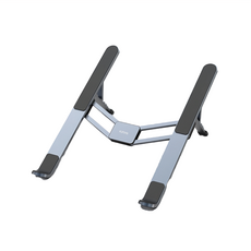 Kinyo 輕薄鋁合金筆電折疊支架, 銀色 + 黑色, 1個