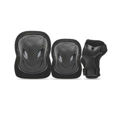 AIRWALK 兒童護具組 (護膝+護肘+護腕), 黑色的, 1組