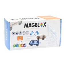 MAGBLOX 磁力積木 夏日 2片, 食品級ABS回收塑料, 不含BPA、塑化劑, 杏桃橘 + 湖水藍, 1盒
